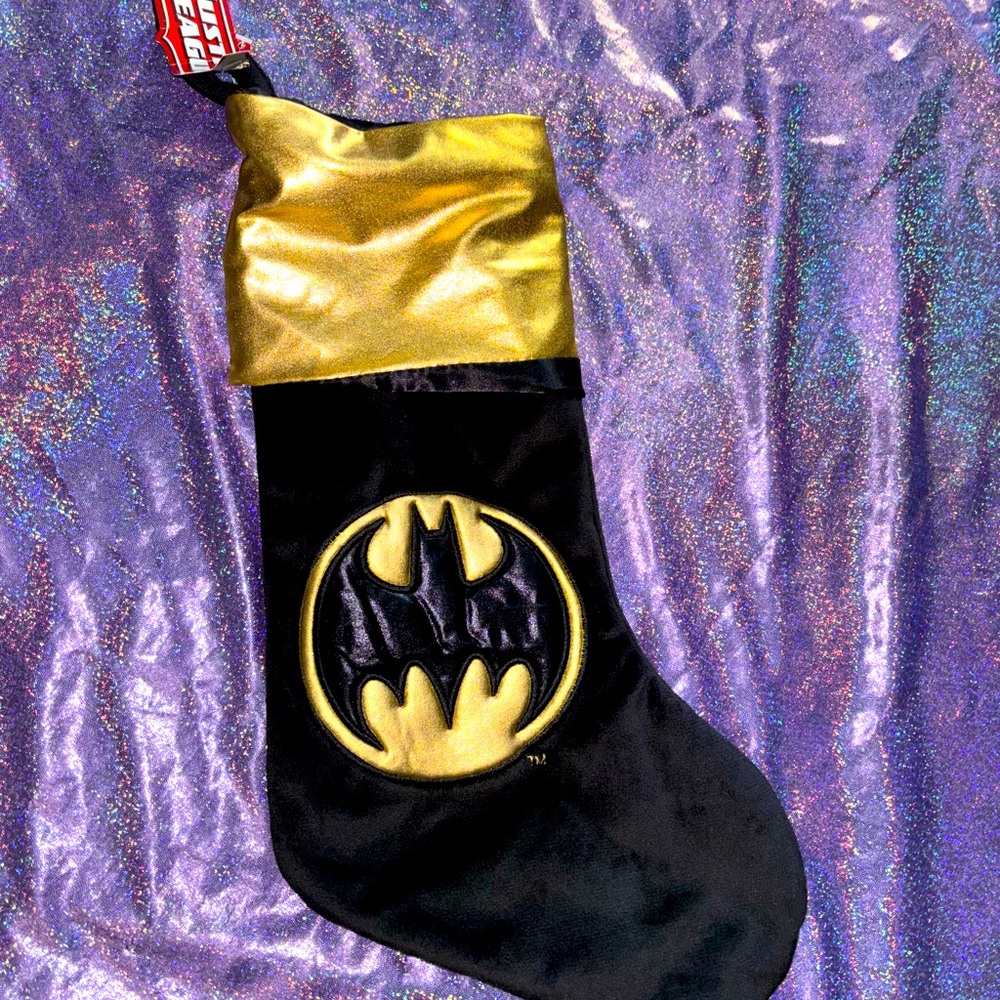 Vintage Metallic Batman Christmas Stocking